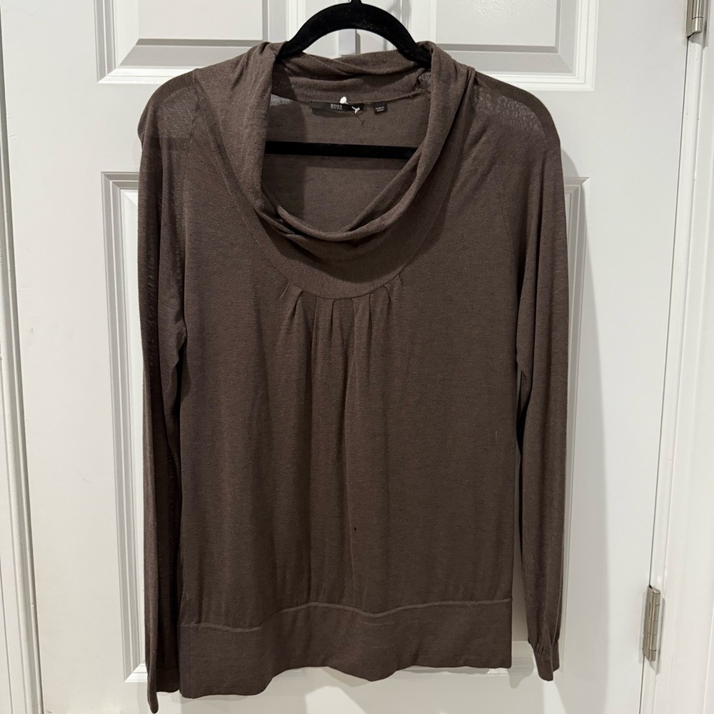 Boss Brown Cowl Neck Top